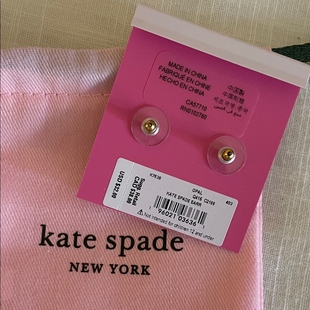 Kate Spade Silver Sparkle Stud Earrings - Picture 3 of 4